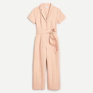 EUC J. CREW Petite linen-blend wide leg jumpsuit Color Warm Clay Size 4P